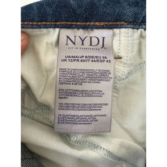 NYDJ Relaxed Straight Leg Jeans Medium Wash Blue Stretch Comfort Women's Size 8 - Picture 10 of 11